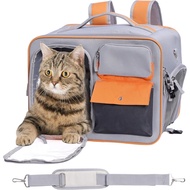 Navaris Pet Carrier with Window - Travel Cat Carrier Large - Soft Fabric Cat Carrying Bag - Secure C