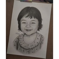 Lukisan Potret Pensil - Satu Wajah