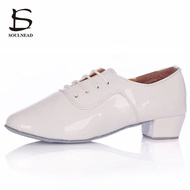 【Worth-Buy】 Latin Dance Shoes Men Ballroom Dance Shoes Man Tango Modern Dance Sneakers White Black Bright Salsa Dance Shoe For Boy