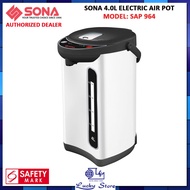 SONA SAP 964 4.0L ELECTRIC AIRPOT 750W, 1 YEAR WARRANTY