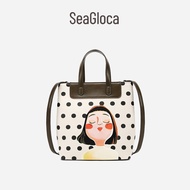 SeaGloca New Polka Dots High-quality Fashionable Print Canvas Bag Adjustable PU Straps Shoulder Bag 