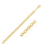 Nathalias NY สร้อยข้อมือทองคำแท้ Charm Link 14k ขนาด 7.0 มม. (เวลาจัดส่ง 7-10 วัน) 7.0 mm 14k Yellow Gold Link Charm Bracelet