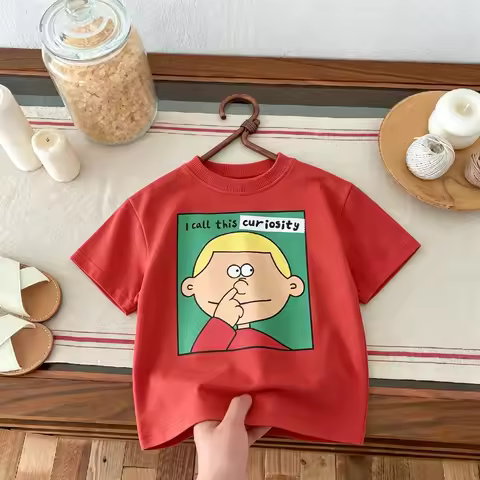 1-7 Age Children's Clothes Cartoon T-shirt Fashion Casual Versatile Kids Summer Short Sleeve Tees To