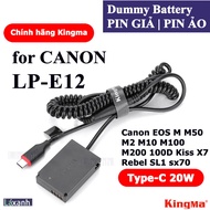 Dummy Type-C LP-E12 Kingma | Pin giả pin ảo pin dummy battery Canon LPE12 100D M M2 M10 M50 M100 M20