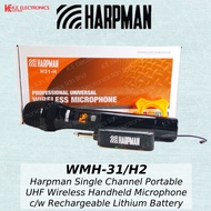 Harpman H31-H/H32-H2 Portable UHF Wireless Handheld Microphone System c/w Rechargeable Lithium Batte