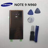 ต้นฉบับใหม่ Samsung Galaxy Note 9 N960 n960f ปกหลังประตูกระจกเปลี่ยนที่อยู่อาศัยด้านหลังกล้องเลนส์แก้วกรอบ