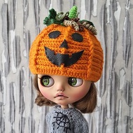 Blythe halloween hat. Blythe autumn hat. Blythe hat pumpkin.