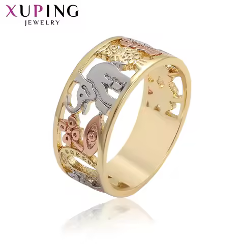 Xuping Jewelry Fashion Popular Charm Design Ring for Women with Mulicolor Gold Color A00909231