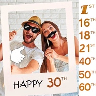 16th 21st 30th 40th 50th 60th Birthday Photo Booth Frame Props Birthday Party Decoration Adult Photo