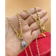 2 Kings Necklace With Silver Bag Pendant Gold