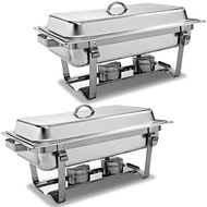 Promo tempat makan set prasmanan kotak jumbo double loyang pemanas isi 4 pcs / Chafing Dish Set 4 Pa