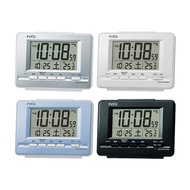 SEIKO Alarm Clock Table Clock Radio Waves Digital Calendar Temperature Express Canister Pixis White Pearl NR535H