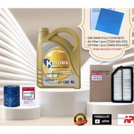 A632# HONDA CITY T9A ,JAZZ T5A 2013y-2019y,BRV AIR FILTER+OIL FILTER+KOYOMA 5W40 FULLY SYNTHETIC ENG