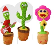 24 Hourly DeliverySoft Plush Cactus Electric Talking Singing Dancing Plush Toys Cactus Toy