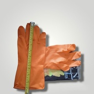Zen Household Gloves orange rubber Gloves, 29 cm long Gloves