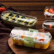 280ML Transparent Long Cake Box Ice Cream Fruit Cheesekut Boxes Mousse Pudding Tiramisu Packaging Bo