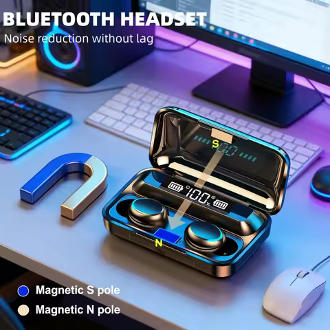 M10 Bluetooth Headset Hands-free LED Display Bluetooth Headset HiFi Stereo Music Wireless Earbuds Wa