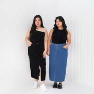 EGALE.ID - Denim Midi Skirt | Petite Mid Big Jumbo Plus Size