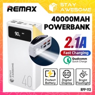 REMAX Powerbank 40000mAh Powerbank Big Capacity 2.1A Type C Powerbank Portable Powerbank Big Powerba