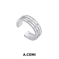 A.CEMI Penne Ringcuff แหวนเงินแท้ ชุบทอง 18K โรสโกลว์