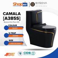 [Limit to 1 Unit Per Order] BANOVA CAMALA One Piece WC Toilet Bowl S-Trap Wash Down Water Closet 10 