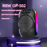 📻【Readystock】 + FREE Shipping 📻 OP-502 LED wireless Bluetooth Speaker Portable Outdoor Subwoofer Karaoke Caixa De Som Home theater Sound System Music center