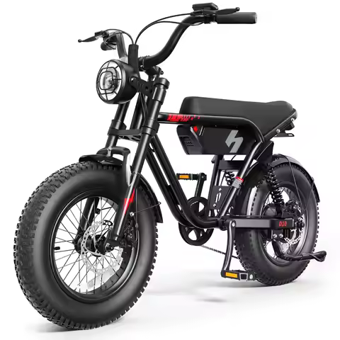 1200W Peak Electric Bike 48V 10.4Ah Battery 16in Fat Tire All-Terrain Hydraulic Brakes Full Suspensi