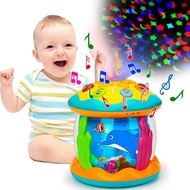 Baby Toys 6 to 12 Months - Ocean Projector Rotating Musical Light Up Tummy Time Toys for Infant 0-3-