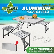 MYGARDEN Aluminium Foldable Picnic Table Meja Lipat Camping Meja Lipat Murah Outdoor Table Outdoor C