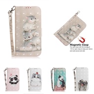 Casing Samsung Galaxy A15 A25 A35 A55 A14 A54 A24 A34 A13 4G A23 A53 A73 A22 A32 A51 5G Cute Squirrel 3D Shiny Wallet Flip Full Protection Phone Case Cover with Card Holder Strap