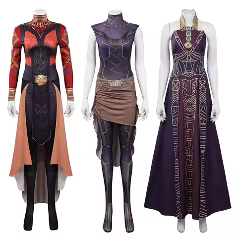 Wakanda Cos Forever Okoye Cosplay Costume Jumpsuit Shorts Coat Cloak Outfits Halloween Carnival Suit