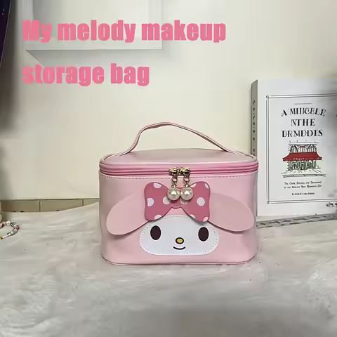 My Melody Cosmetic Handbag Large Capacity Portable Travel Toiletry Bag Lightweight Makeup Storage Po