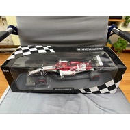 [Ready Stock] Mini Cut Kimi Alpha Romeo C39 2020 Saiji Stelia Station Red Tire Version 1/18 Scale Mi