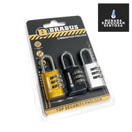 Brabus 3-Digit Number Suitcase Padlock - Travel Lock Combination Number Padlock