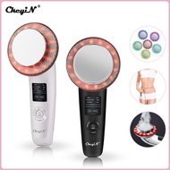 【Ready Stock】✐Ckeyin EMS 6 Color LED Lights Fat Burner Ultrasonic Electric Body Massager Slimming Ma