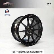 【Installation Available】N719 ADVANTI STORM S1 15 INCH15x7 4x100 ET35 GBK READY STOCK SPORT RIM