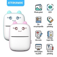 ETRONIK เครื่องปริ้นพกพา เครื่องพิมพ์ความร้อนขนาดเล็ก เครื่องพิมพ์ความร้อนบลูทูธไร้สายแบบพกพา Bluetooth Thermal Printer