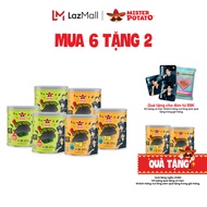 Combo 6 Khoai Tây Mister Potato Ghost Pepper 40g Mix Vị (3 Vị Rong biển 3 Phô mai Buldak)