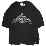 เสื้อยืดถักไหมพรม KAMIYA 25SS ลายขาดๆ เสื้อยืดถักไหมพรมพิมพ์ลายขาดๆ G14TS074 สีดำล้วน เสื้อสเวตเตอร์