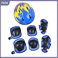 【RAI】 7ชิ้น/เซ็ตเด็กขี่จักรยานป้องกันจักรยานหมวกกันน็อกเข่าข้อมือ Elbow GUARD Roller