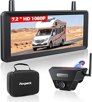 Wireless Backup Camera Solar Magnetic: 7.2‘’ 1080P HD Split-Screen Monitor with Strong Signal, 1Min 