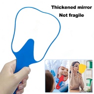 Thicken Dental Mirror Tooth Shaped Mirror Handheld Mouth Mirror Unbreakable Plastic Makeup Mirror De