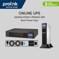 Prolink PRO903-ERS (3000VA | 2700W | Pure Sine Wave | Rackmount) Online Smart UPS Power Backup Battery Uninterruptible Power Supply with AVR
