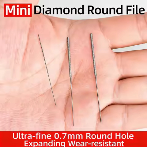 Mini Diamond Cylindrical File 0.7/0.9/1.1/1.5/2.3/3.3mm Small Diameter Reaming File Hand Tools for P
