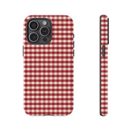 Retro Red Gingham Tough Phone Case Iphone 16 15 14 13 12 11 Pro Max 13Mini 12Mini XSMAX XR 7 8 Plus