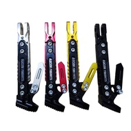 CNC Robot Side Stand - CNC Design, Black, Aluminum Alloy Material, Universal for All Motorcycles