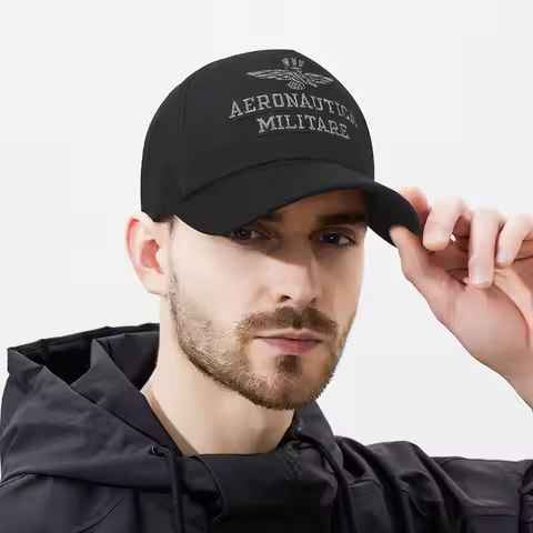 Four Season High Top Aeronautica Militare Cap Mesh Breathable Peaked Cap Large Head Circumference Sn