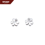 Top Cash Jewellery 9K White Gold Clover Earrings