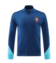 Portugal Navy Blue Long-Sleeved Football Training Coat 2425 New Appearance Wear Trousers Mens Warm-U