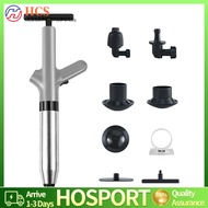 【HCS】Toilet Plunger Stainless Steel High-Pressure Air Drain Blaster with Real-Time Barometer for Bat